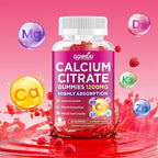 2 Pack Calcium Citrate Gummies 1200mg, High Absorption Calcium Supplements for Women & Men, Sugar Free Calcium Gummies for B0ne, Muscle & Immune Support, Non-GMO, Raspberry Flavor 120 Count