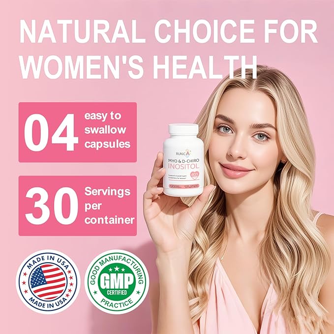 Myo-Inositol & D-Chiro Inositol (40:1 Ratio) - Supports Cycle Regularity & Ovarian Function - 240 Capsules, 60-Day Routine Bundle