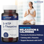 5-HTP Formula for Stress Relief and relaxation support for Teens and Adults with 5-HTP, L-Theanine, Vitamin B6, Vitamin B12, Magnesium - Doctor Formulated - Magnesium Stearate Free - 60 capsules.
