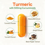 Turmeric Curcumin Supplement 2250mg with Black Pepper Extract | 95% Curcuminoids for Joint & Increase Body Protection, Antioxidant Supplement for Digestive Health