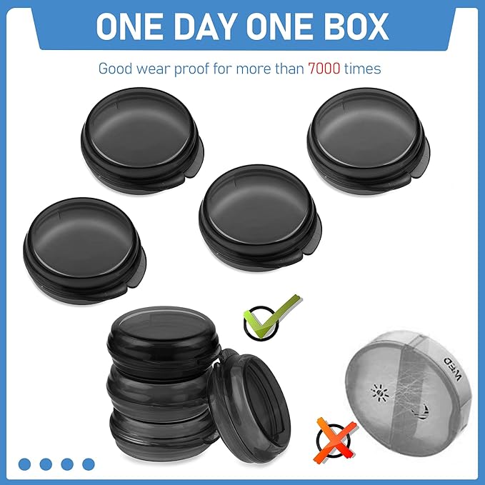 WLLHYF 4 Pcs Mini Pill Organizer Small Pill Box Cute Portable Pill Case for Pocket Purse Travel Storage Containers Earplug Case Medicine Dispenser Vitamin Holder(4 Black)