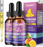 Kids Magnesium Liquid Drops-Magnesium Glycinate Liquid for Kids Supplement-w/L-theanine, Omega-3, Vitamin B6, D3 - for Sleep, Relaxation, Brain, Bones - Mango Flavor, 4 Fl Oz