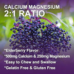 WOGORGT Calcium Magnesium Zinc Gummies with Vitamin D3 - High Absorption Complex Calcium Supplement with Sea Moss, Elderberry for Bone, Muscles, Immune, Mood & Sleep Support, Vegan - 60 Gummies