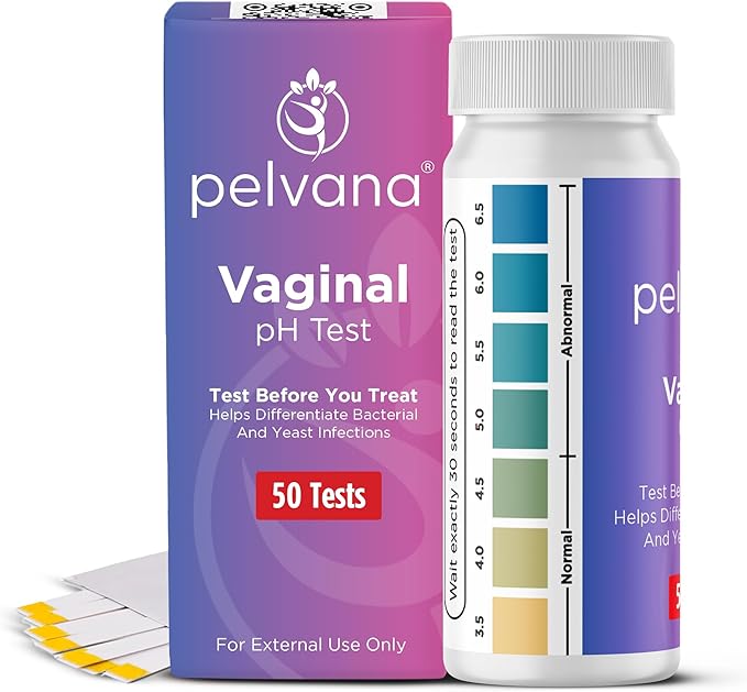 Pelvana Vaginal pH Test Strips for Women – 50 Strips, At-Home BV and Yeast Infection Test Kit, Vaginal pH Tester to Differentiate Between Conditions
