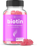NutraChamps Sugar Free Biotin Gummies 10000mcg [High Potency] - Healthy Hair, Skin & Nails for Women, Men & Kids - 5000mcg in Each Gummy - Vegan, Non-GMO, Hair Health Vitamins Supplement - Raspberry