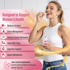 Cortisol Reducer, 17-in-1 Cortisol Supplement for Women, Hormone Harmony for Women with Ashwagandha, Rhodiola Rosea, Magnesium Glycinate, Omega-3, for Mood, Focus, Sleep Support, 60 Capsules