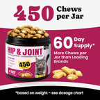 Glucosamine for Cats, Cat Joint Supplement with Chondroitin, Omega-3s & Green-Lipped Mussel, Pain Relief Crunchy & Creamy Treats for Senior Cats, Hip & Joint, Mobility & Flexibility Support -450 Chews