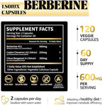 Berberine Supplement with Ceylon Cinnamon, Metabolic Support Formula for Daily Balance, Liposomal Berberine for GLP-1 Lifestyle Support, 600mg, Vegan, Non-GMO, 120 Capsules