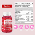 Calcium Gummies + Magnesium & Zinc with Vitamin D3 & K2, High Absorption Calcium Supplement for Bone, Teeth & Immune Support, Non GMO, Vegan, 60 Count