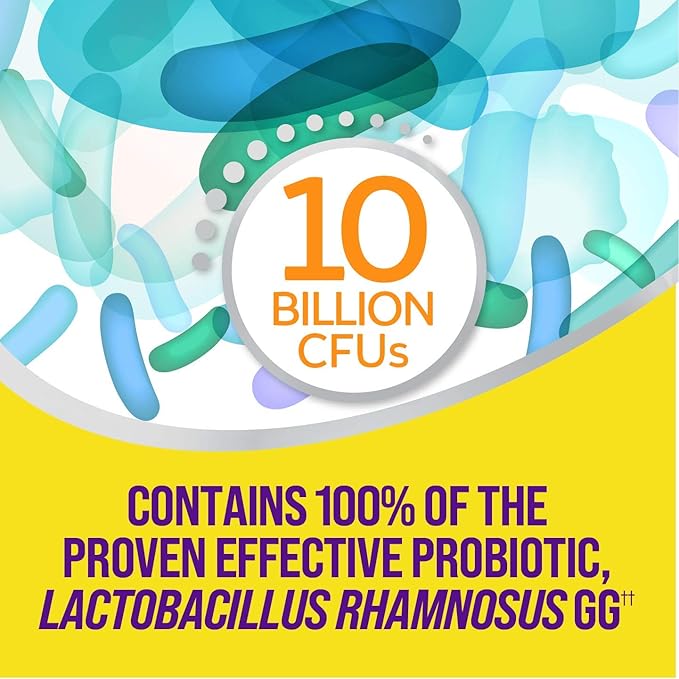 Culturelle Digestive Health Daily Probiotic Chewables for Men & Women, 10 Billion CFUs, Clinically Studied Probiotic, Supports Digestive Health, Diarrhea, Gas & Bloating, 24 Count (Pack of 2)
