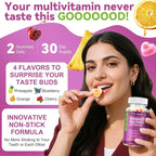 Totaria 2PCS Sugar Free Womens Multivitamin Gummies with Iron, Women's Multivitamin w/Vitamins C, D3 K2, B12, Filled Gummies for Daily Nutritional Support| Immune Support| Skin Health, Mixed Flavors