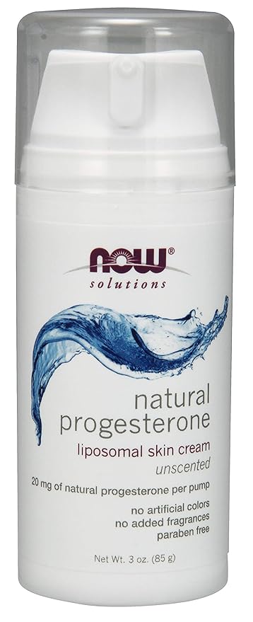 Now Foods Progesterone Cream Unscented 20 mg - 3 oz with Wild Yam Extract for Hormone Balance and Moisturizing Skin