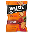 WILDE Buffalo Protein Chips, Thin and Crispy, High Protein, Keto Friendly, Made with Real Ingredients, 1.34oz Bags (Pack of 8)