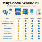 Venture Pal Calm Drink Mix, Cortisol Reducer and Sleep Aid with Magnesium Glycinate, Ashwagandha, L-Theanine,Vitamin D, Calm Magnesium Powder for Relax & Focus, No Sugar, Non GMO, Vegan & Gluten-Free