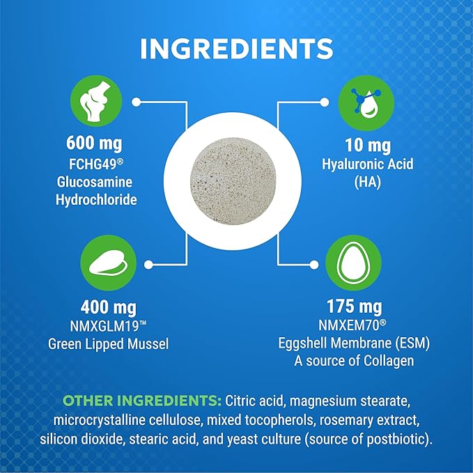 Nutramax Laboratories Cosequin Elements Dog Joint Health Supplement with Glucosamine, Green Lipped Mussel, Eggshell Membrane, & Hyaluronic Acid, 75 Tasty Chewable Tablets for Dogs