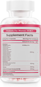 Vaginal Probiotics with Prebiotics Cranberry, 60 Billion CFU 14 Strains Probiotics for Women with Prebiotic & D-Mannose, Womens Probiotic for Vaginal Flora, Odor Control, pH Balance - 60 Capsules