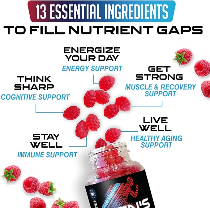 Multivitamin for Men - Complete Daily Mens Multivitamin Gummies with Vitamin D, B Vitamins, Zinc & More - Energy, Memory, Focus & Immune Health Support - 13 Essential Vitamins & Minerals - 60 Capsules