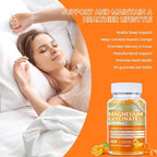Magnesium Glycinate Gummies 1000mg, Sugar Free Magnesium Potassium Supplements Chewable for Adults with L-Threonate for Sleep, Body Support and Relaxation,90 Orange Gummies