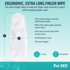 Pet MD Pet Dental Finger Wipes for Dogs - Plaque and Tartar Remover for Dogs to Improve Oral Care - Pet Teeth Cleaning Finger Wipes for Healthy Gums and Fresh Breath - Fresh Apple & Mint, 50ct