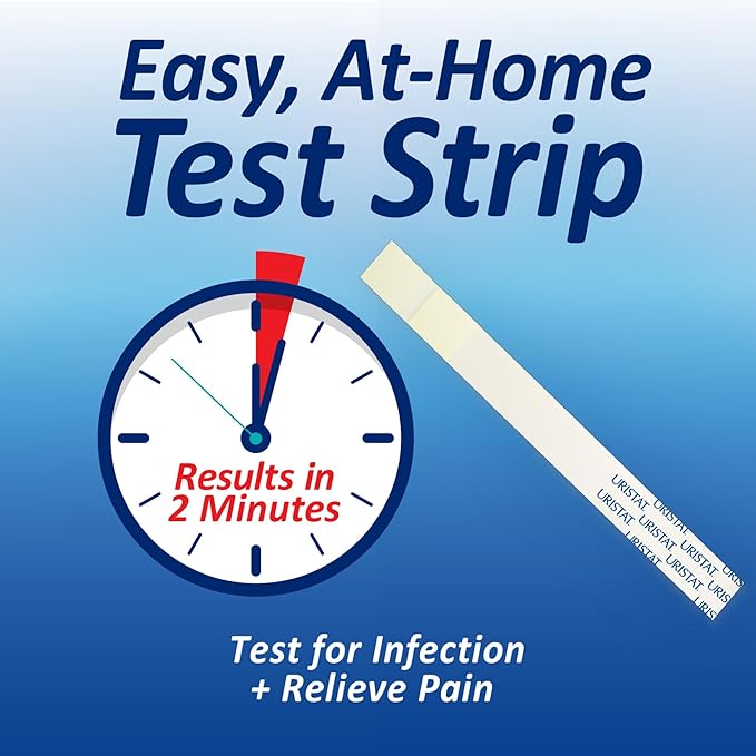 Uristat Ultra Strength Urinary Tract Infection Treatments and Test Relief Kit – 1 UTI Test Strip & 12 Cranberry Flavor Relief Tablets to Ease Urinary Pain, Burning & Urgency