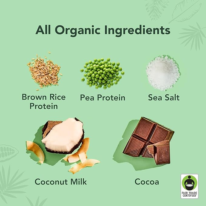 ALOHA Organic Protein Drink, Chocolate Sea Salt, Low Sugar & Dairy Free Ready-to-Drink Protein Shake, Plant Based, Non-Dairy, Clean Ingredients, GLP-1 Friendly, 18g Protein, Gluten Free
