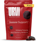 URVI® Immune Support Gummies 9-in-1 - Echinacea, Elderberry, Vitamin C, D3 K2, E, Niacin, Zinc & Selenium - Multivitamin, Antioxidants, Immunity Supplement - Vegetarian & Sugar Free - 60 Count