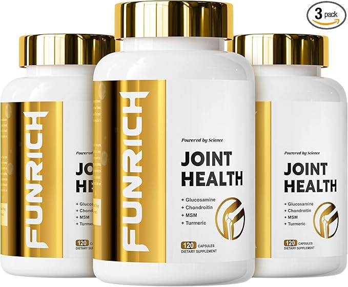 Joints Health Suppplement, Glucosamine Chondroitin MSM - Joint Support Supplement for Women and Men with Turmeric, MSM &Boswellia, for Cartilage, Joint Health and Flexibility - 3 Bottles