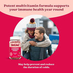 BeLive Elderberry Gummies with Vitamin C - Double Strength Elderberries Extract - Zinc, Multivitamins, B-Complex - for Immune Support Vitamins, Raspberry Flavor (250 Ct - 5 Packs)