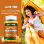 2 Pack Vegan 100MG Iron Supplement Gummies for Women & Men - with Vitamin C, A, B for Adults & Kids - Energy Support for Iron Deficiency, Anemia - Pineapple Flavor (120 Ct)