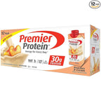 Premier Protein Shake, Peaches & Cream, 30g Protein, No Added Sugar, 24 Vitamins & Minerals to Support Immune Health, 11 fl oz, 12 Pack (Packaging May Vary)