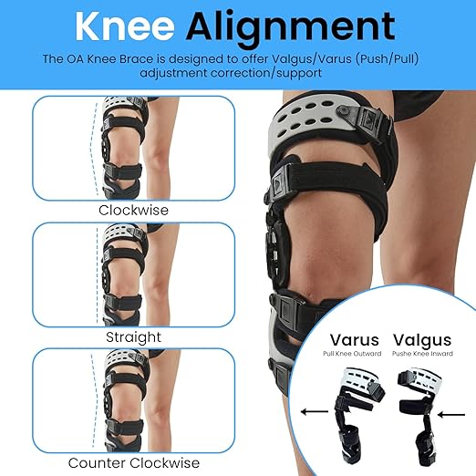 Comfyorthopedic OA Unloader Knee Brace For Medial Knee Pain, Arthritis Support, Osteoarthritis, Bone on Bone Inside Cartilage Joint Side Stabilizer L1851 L1843, Adjustable Plus Size Fits Up to 32in Thigh Circumference, Right