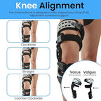 Comfyorthopedic OA Unloader Knee Brace For Medial Knee Pain, Arthritis Support, Osteoarthritis, Bone on Bone Inside Cartilage Joint Side Stabilizer L1851 L1843, Adjustable Plus Size Fits Up to 32in Thigh Circumference, Right