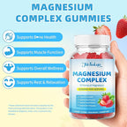 Magnesium Complex Gummies 1000mg | 12-in-1 Magnesium Complex Supplement with Glycinate, Citrate, Malate & Taurate Supports Muscle Function, Bone Health, Rest & Relaxation – Strawberry, 120 Count