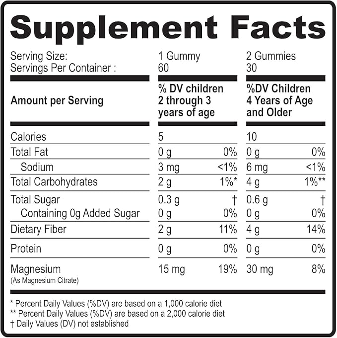 DR. MORITZ Sugar-Free Calm Magnesium Gummies for Kids and Adults - Non-GMO Magnesium Citrate Gummies - Blueberry Flavor - 2-Pack (60 Count)