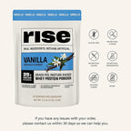 Rise Grass-Fed Whey Protein Powder - Vanilla | 25g Protein No Artificial Flavors, Colors, or Preservatives - Sugar Free, Gluten-Free, Soy Free (Single Serving, 1 Pack)