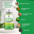 Cortisol Detox for Women Gummies, Cortisol Reducer Detox Manager, Magnesium Ashwagandha Rhodiola Rosea Herbal Complex for Mood/Focus & Sleep, Maintain Healthy Cortisol Levels - 30 Day Vegan Supply