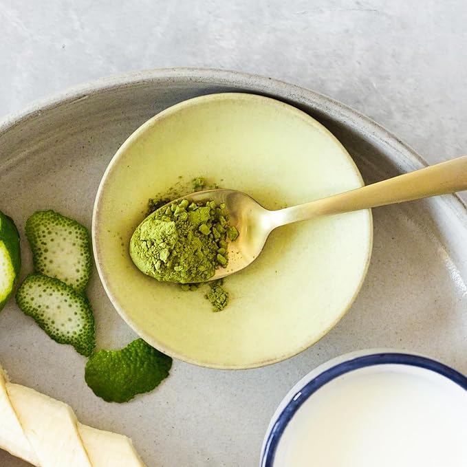 Erbology 100% Organic Ceremonial Grade Matcha 1.4 oz - Tencha Stone-Ground - Straight from Farm in Kyoto, Japan - Energizing and Stress-Reducing - Non-GMO - Recyclable Glass Jar
