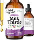 Wild & Organic Milk Thistle Liquid Drops - Liver Cleanse Detox - Silymarin Milk Thistle Supplement for Liver Support - Add to Tea - Silybum Marianum Seed Extract Tincture - Sugar & Alcohol-Free - 4 oz