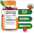 Lifeable Zinc Gummies for Kids |15mg | Great Tasting Kids Zinc Supplements | GMO Free Vegetarian Zinc Vitamins | for Healthy Skin and Immune Support for Kids and Children | 90 Gummies