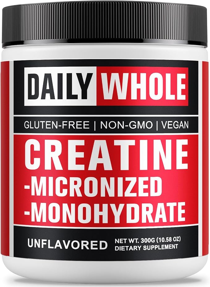 5000mg Creatine Monohydrate Micronized Powder, Pure Unflavored Micronized Creatine Monohydrate 300g (60 Servings) Nutritional Supplements for Men & Women Sugar-Free, Non-GMO with Scoop