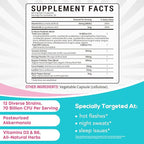 Menopause Probiotic Supplement for Women, 70 Billion CFU, with Akkermansia Muciniphila, Vitamins B6 & D3, Botanicals, for Hormone Balance, Hot Flashes, Night Sweats, Gut Health, 60 Capsules