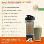 Veeg Plant Protein Powder – Vegan Protein Shake & Collagen Boost. Pea Protein, MCT, Probiotics & Multivitamin. 10 Supplements in 1. Daily Energy, Immunity & Wellness. 15 Servings (Vanilla)