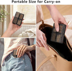FYY Daily Pill Organizer,2 Pcs 7 Compartments Portable Pill Case Travel Pill Organizer,[Folding Design] Pill Box for Purse Pocket to Hold Vitamins,Cod Liver Oil,Supplements and Medication-Clear Black