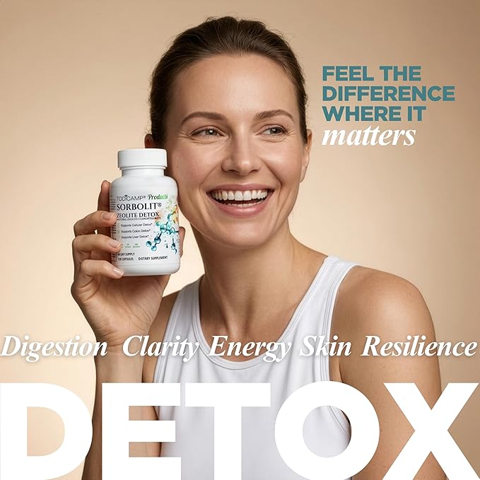 Zeolite Detox for Adults Sorbolit - Zeolite Capsules Binder Detox Cleanse - Zeolite Clinoptilolite for Deep Full Body Detox, Gut Cleanse, Cellular and Liver Detox