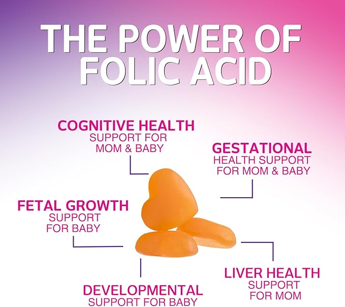 Prenatal Vitamins for Women - Pregnancy Vitamins Gummies with Folic Acid, Vitamin A, C, D3, B12, B6 - Prenatal Multivitamin Gummy for for Fetal Support, Pregnant & Nursing Women - 120 Gummies