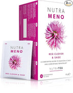 Nutra Tea NutraMeno - Menopause Tea, Red Clover Tea - Perimenopause & Menopause Relief For Women - Includes Red Clover, Sage & Rose - 60 Individually Wrapped Bags - Herbal Infusion (3 Pack)
