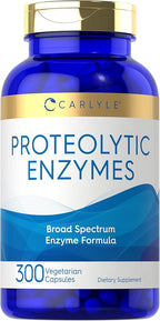 Carlyle Proteolytic Enzymes | 300 Capsules | Systemic Broad Spectrum Supplement | Vegetarian, Non-GMO & Gluten Free Formula