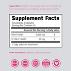 Myo-Inositol & D-Chiro Inositol Supplement For Women (240 Capsules, 2050mg Per Serving Ideal 40:1 Ratio Myo Inositol) Hormone Balance for Women - Third Party Tested, Vegan Safe & USA Made - 240 Count