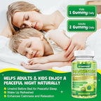 Magnesium Glycinate Gummies for Kids & Adults - Sugar Free Magnesium Malate with L-Theanine, Omega-3, Vitamin D3, B6, B12, C- Sleep, Calm, Relaxation, Brain, Bones, Green Apple & Kiwi, 60ct (2 Pack)