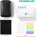 Travel Pill Organizer, Pill Organizer Travel with Labels and Storage Bag, 8 GRIDS Large Travel Pill Box, Moisture-Proof Airtight Daily Pill Case for Vitamin, Medicine, Fish Oil/Supplements, Black